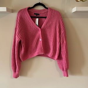 NWT SUPER SOFT CROPPED PINK CARDIGAN